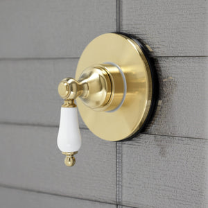 KS3037PL Single-Handle Wall Mount Three-Way Diverter Valve with Trim Kit, Brushed Brass