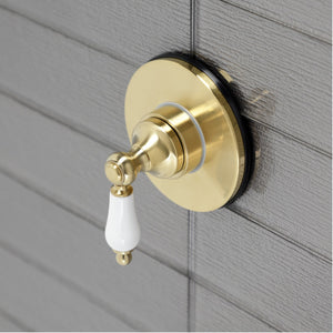 KS3037PL Single-Handle Wall Mount Three-Way Diverter Valve with Trim Kit, Brushed Brass