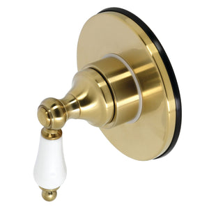KS3037PL Single-Handle Wall Mount Three-Way Diverter Valve with Trim Kit, Brushed Brass
