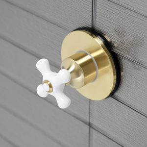 KS3037PX Single-Handle Wall Mount Three-Way Diverter Valve with Trim Kit, Brushed Brass