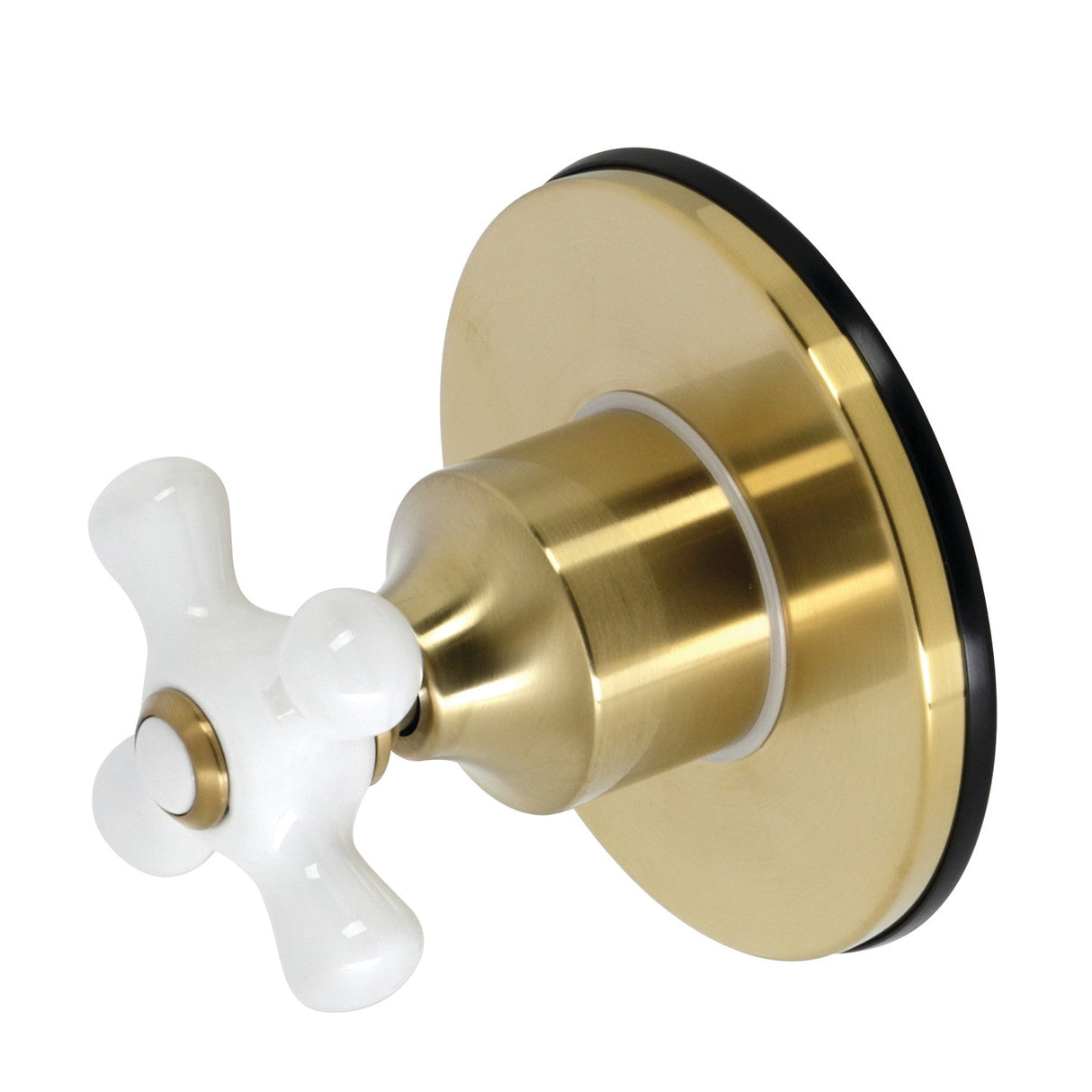 KS3037PX Single-Handle Wall Mount Three-Way Diverter Valve with Trim Kit, Brushed Brass