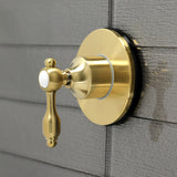 Tudor KS3037TAL Single-Handle Wall Mount Three-Way Diverter Valve with Trim Kit, Brushed Brass