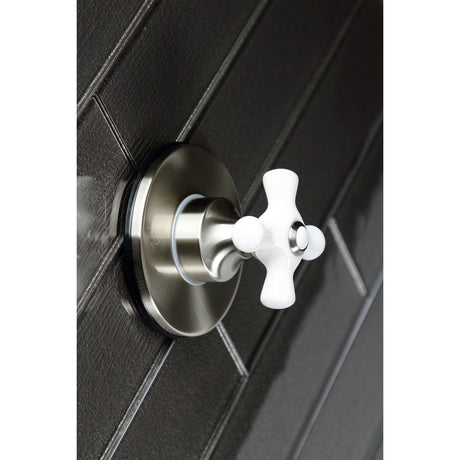 KS3038PX Single-Handle Wall Mount Three-Way Diverter Valve with Trim Kit, Brushed Nickel