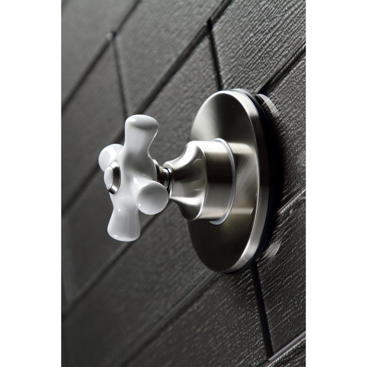 KS3038PX Single-Handle Wall Mount Three-Way Diverter Valve with Trim Kit, Brushed Nickel