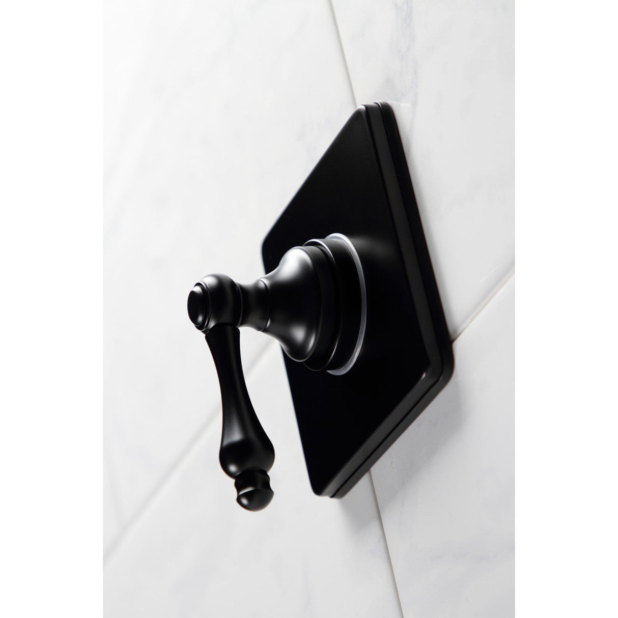 KS3040AL Single-Handle Wall Mount Three-Way Diverter Valve with Trim Kit, Matte Black