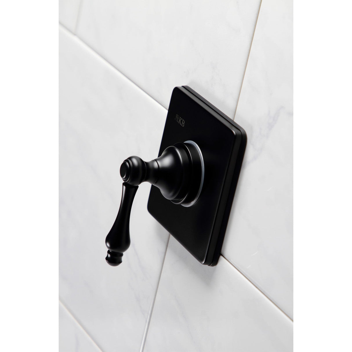 KS3040AL Single-Handle Wall Mount Three-Way Diverter Valve with Trim Kit, Matte Black