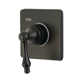 KS3040AL Single-Handle Wall Mount Three-Way Diverter Valve with Trim Kit, Matte Black