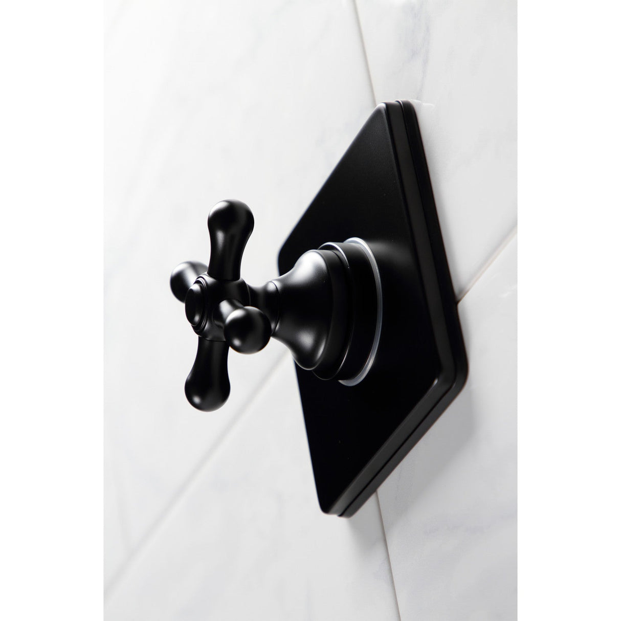 KS3040AX Single-Handle Wall Mount Three-Way Diverter Valve with Trim Kit, Matte Black