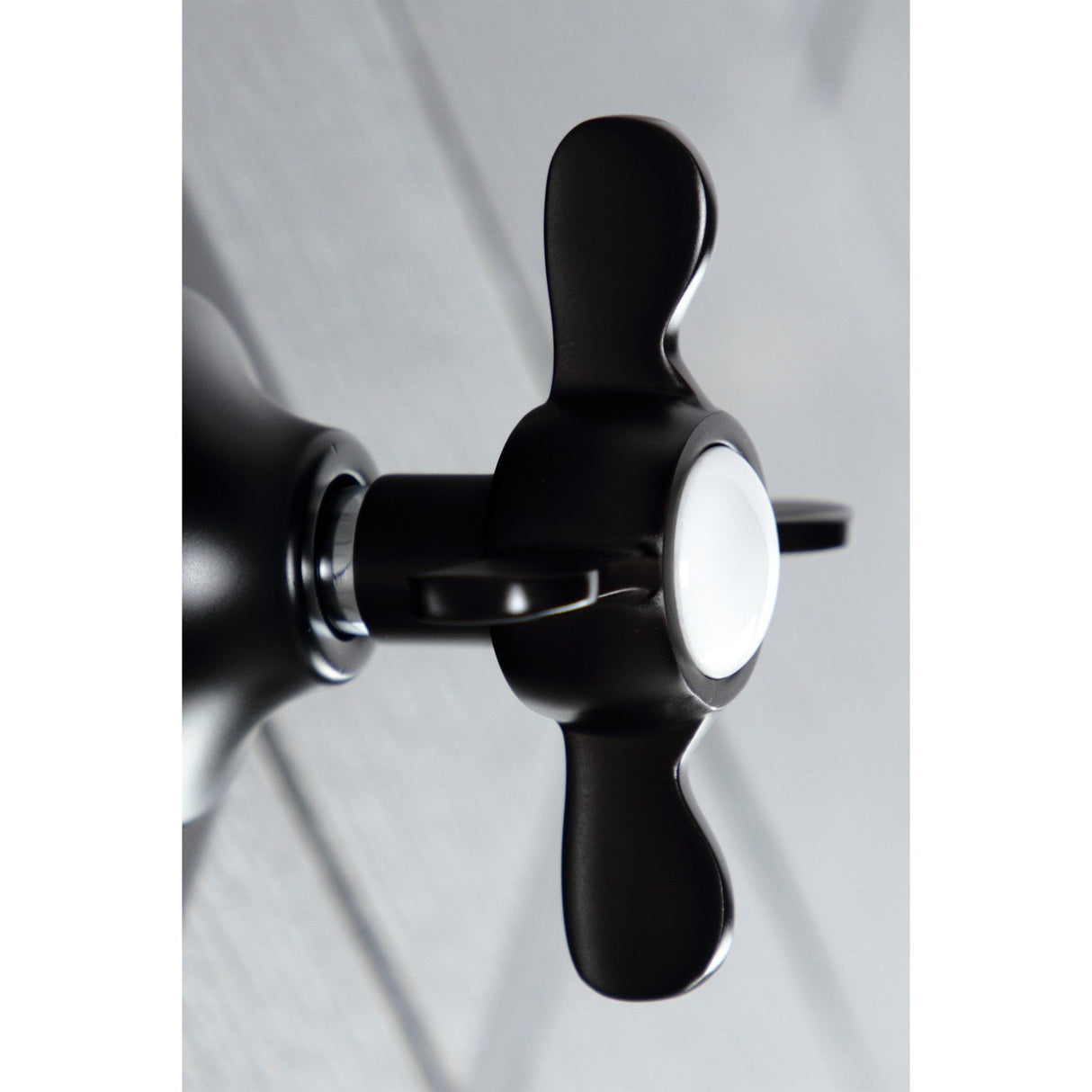 KS3040BEX Single-Handle Wall Mount Three-Way Diverter Valve with Trim Kit, Matte Black