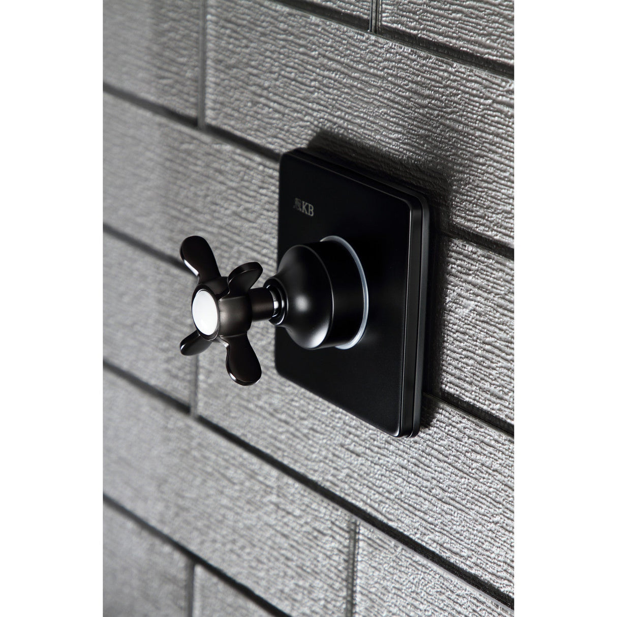 KS3040BEX Single-Handle Wall Mount Three-Way Diverter Valve with Trim Kit, Matte Black