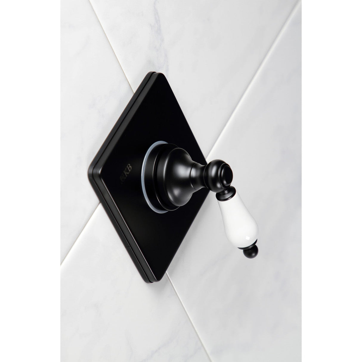 KS3040PL Single-Handle Wall Mount Three-Way Diverter Valve with Trim Kit, Matte Black