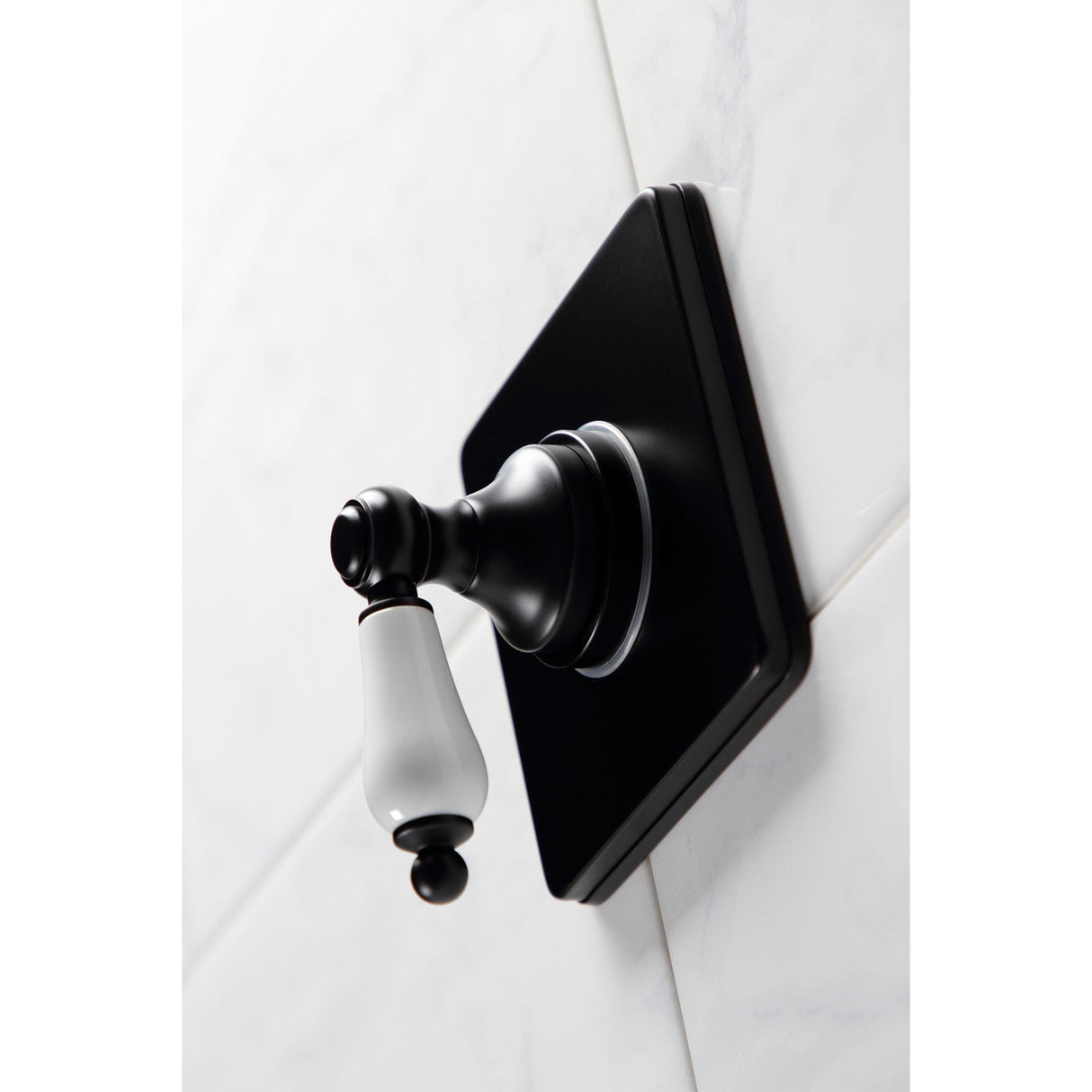 KS3040PL Single-Handle Wall Mount Three-Way Diverter Valve with Trim Kit, Matte Black