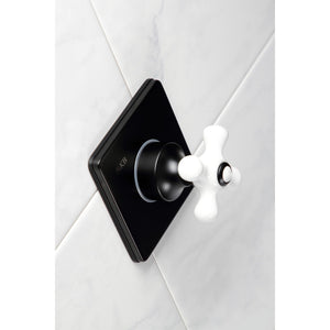 KS3040PX Single-Handle Wall Mount Three-Way Diverter Valve with Trim Kit, Matte Black
