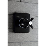 KS3040ZX Single-Handle Wall Mount Three-Way Diverter Valve with Trim Kit, Matte Black