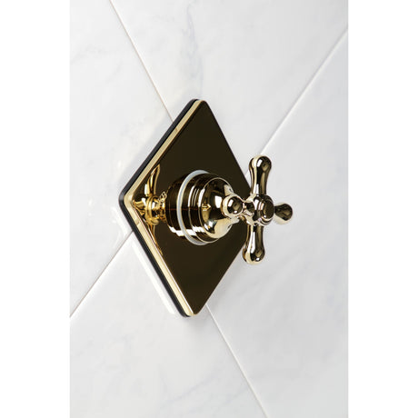 KS3042AX Single-Handle Wall Mount Three-Way Diverter Valve with Trim Kit, Polished Brass