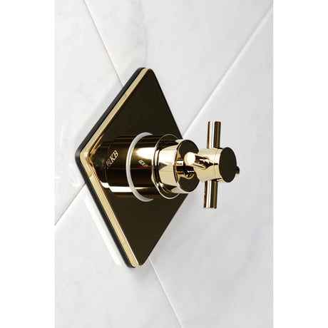 Concord KS3042DX Single-Handle Wall Mount Three-Way Diverter Valve with Trim Kit, Polished Brass