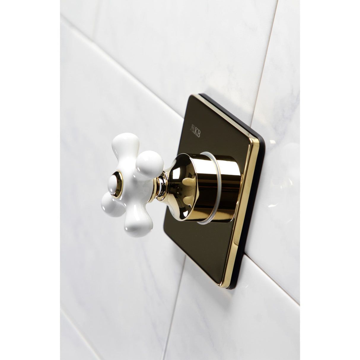 KS3042PX Single-Handle Wall Mount Three-Way Diverter Valve with Trim Kit, Polished Brass