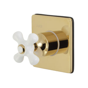 KS3042PX Single-Handle Wall Mount Three-Way Diverter Valve with Trim Kit, Polished Brass