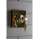 Tudor KS3042TAL Single-Handle Wall Mount Three-Way Diverter Valve with Trim Kit, Polished Brass