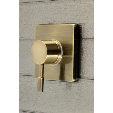 Concord KS3043DL Single-Handle Wall Mount Three-Way Diverter Valve with Trim Kit, Antique Brass