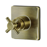 Concord KS3043DX Single-Handle Wall Mount Three-Way Diverter Valve with Trim Kit, Antique Brass