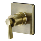 NuvoFusion KS3043NDL Single-Handle Wall Mount Three-Way Diverter Valve with Trim Kit, Antique Brass