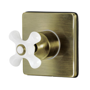 KS3043PX Single-Handle Wall Mount Three-Way Diverter Valve with Trim Kit, Antique Brass