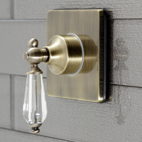 Wilshire KS3043WLL Single-Handle Wall Mount Three-Way Diverter Valve with Trim Kit, Antique Brass