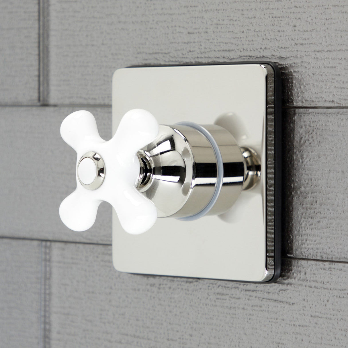 KS3046PX Single-Handle Wall Mount Three-Way Diverter Valve with Trim Kit, Polished Nickel