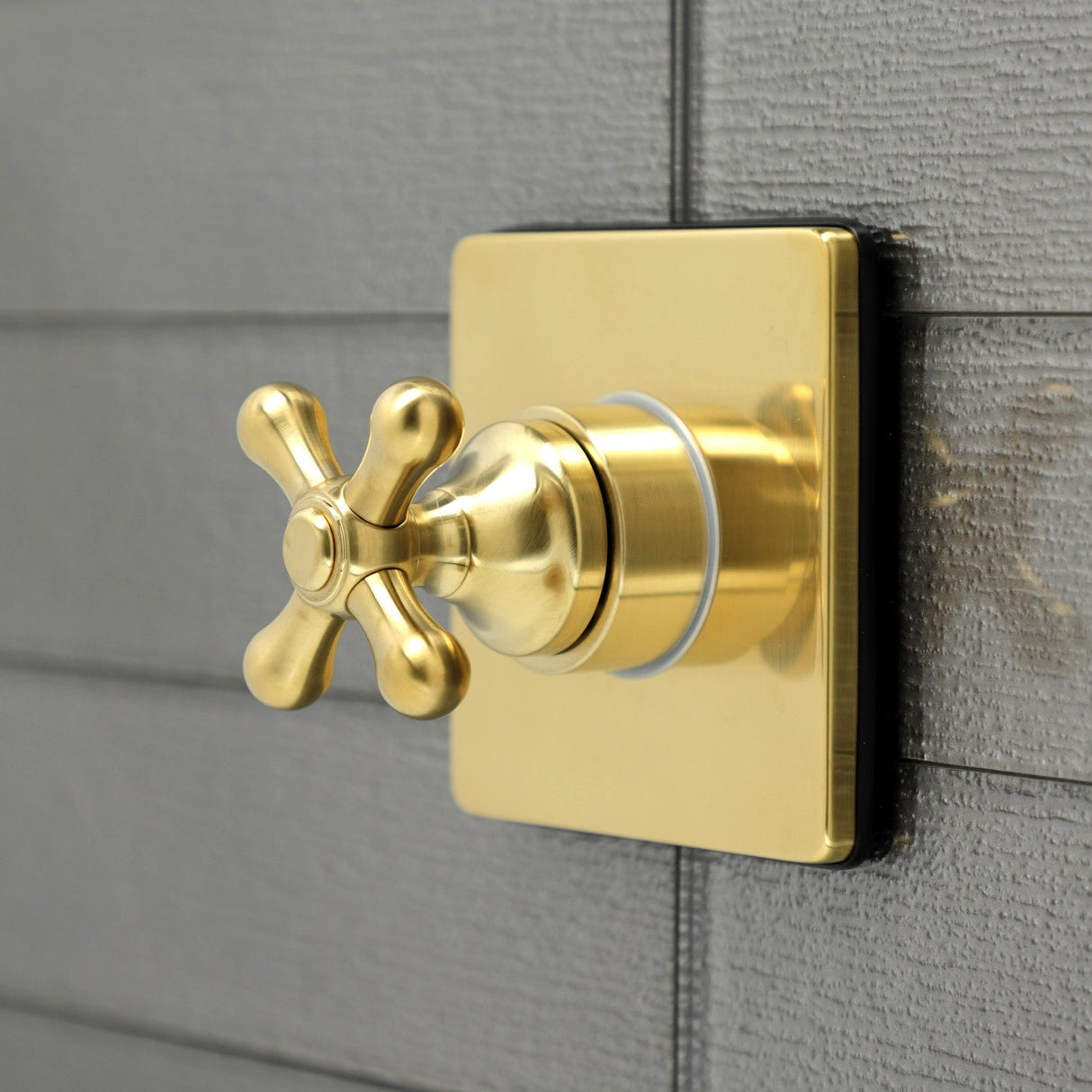 KS3047AX Single-Handle Wall Mount Three-Way Diverter Valve with Trim Kit, Brushed Brass