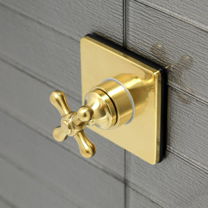 KS3047AX Single-Handle Wall Mount Three-Way Diverter Valve with Trim Kit, Brushed Brass