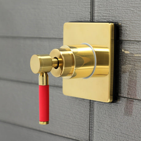 Kaiser KS3047DKL Single-Handle Wall Mount Three-Way Diverter Valve with Trim Kit, Brushed Brass
