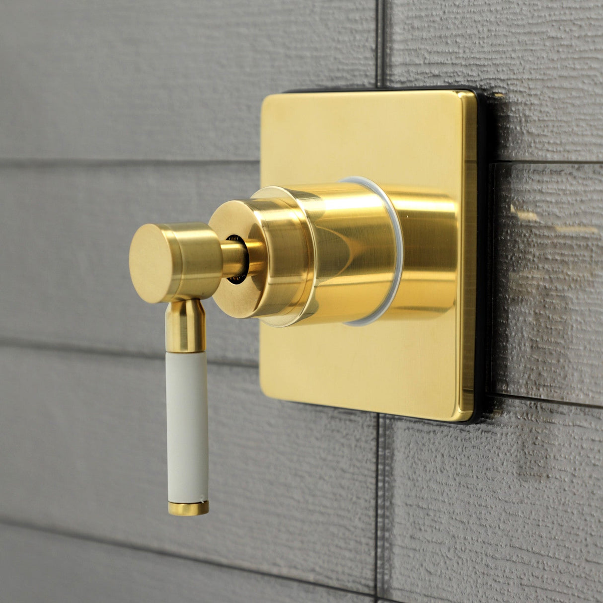 Kaiser KS3047DKL Single-Handle Wall Mount Three-Way Diverter Valve with Trim Kit, Brushed Brass