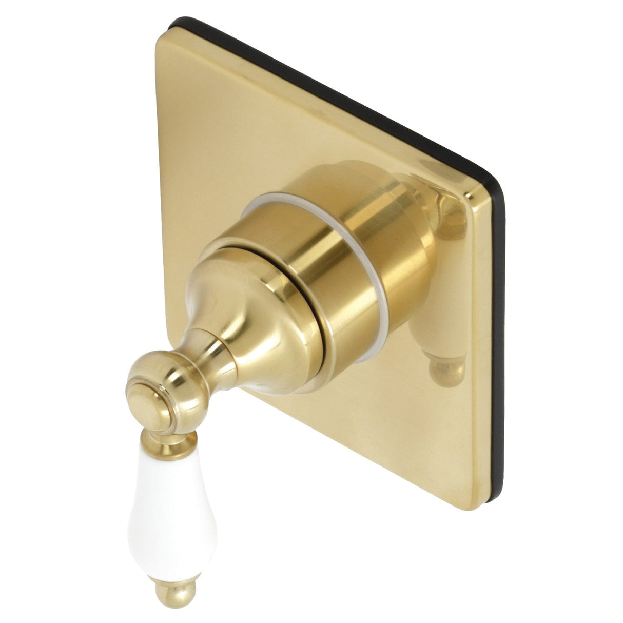 KS3047PL Single-Handle Wall Mount Three-Way Diverter Valve with Trim Kit, Brushed Brass