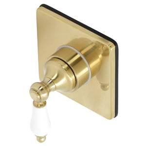 KS3047PL Single-Handle Wall Mount Three-Way Diverter Valve with Trim Kit, Brushed Brass