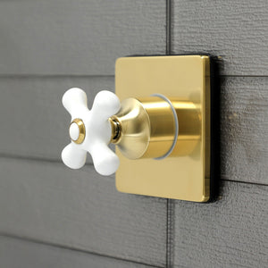 KS3047PX Single-Handle Wall Mount Three-Way Diverter Valve with Trim Kit, Brushed Brass