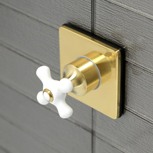 KS3047PX Single-Handle Wall Mount Three-Way Diverter Valve with Trim Kit, Brushed Brass