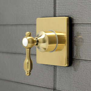 Tudor KS3047TAL Single-Handle Wall Mount Three-Way Diverter Valve with Trim Kit, Brushed Brass