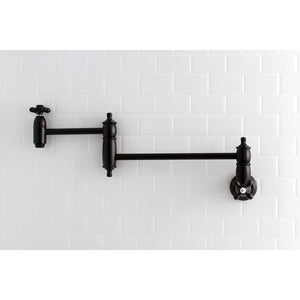 Restoration KS3100AX Two-Handle 1-Hole Wall Mount Pot Filler, Matte Black