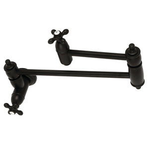Restoration KS3100AX Two-Handle 1-Hole Wall Mount Pot Filler, Matte Black