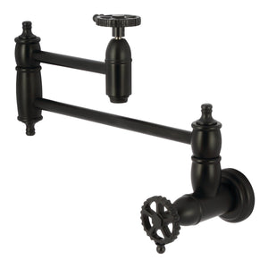 Fuller KS3100CG Two-Handle Wall Mount Pot Filler, Matte Black