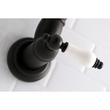 Restoration KS3100PL Two-Handle 1-Hole Wall Mount Pot Filler, Matte Black