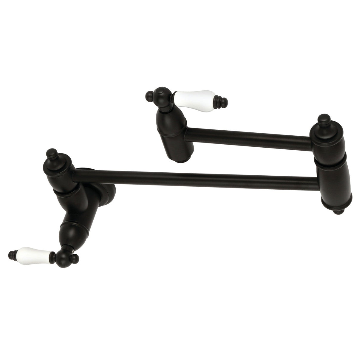 Restoration KS3100PL Two-Handle 1-Hole Wall Mount Pot Filler, Matte Black