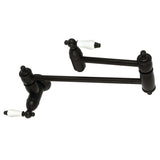 Restoration KS3100PL Two-Handle 1-Hole Wall Mount Pot Filler, Matte Black