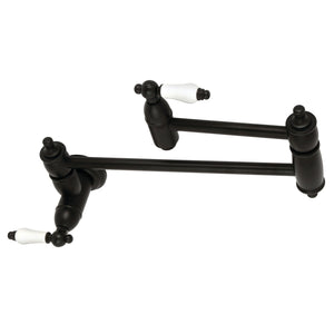 Restoration KS3100PL Two-Handle 1-Hole Wall Mount Pot Filler, Matte Black