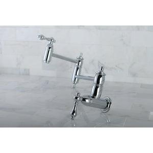 Restoration KS3101AL Two-Handle 1-Hole Wall Mount Pot Filler, Polished Chrome