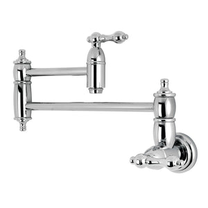 Restoration KS3101AL Two-Handle 1-Hole Wall Mount Pot Filler, Polished Chrome