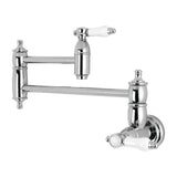 Bel-Air KS3101BPL Two-Handle 1-Hole Wall Mount Pot Filler, Polished Chrome