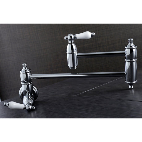 Restoration KS3101PL Two-Handle 1-Hole Wall Mount Pot Filler, Polished Chrome