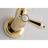 Heirloom KS3102BAL Two-Handle 1-Hole Wall Mount Pot Filler, Polished Brass